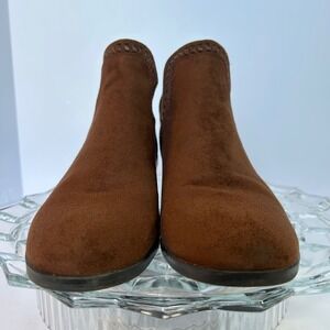 New Directions Brown Suede‎ Ankle Booties Women's 6.5M Casual Shoes